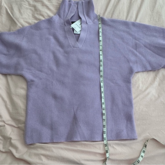 Zesica V-Neck Purple Ribbed Knit Lapel Collar Sweater - Picture 8 of 12